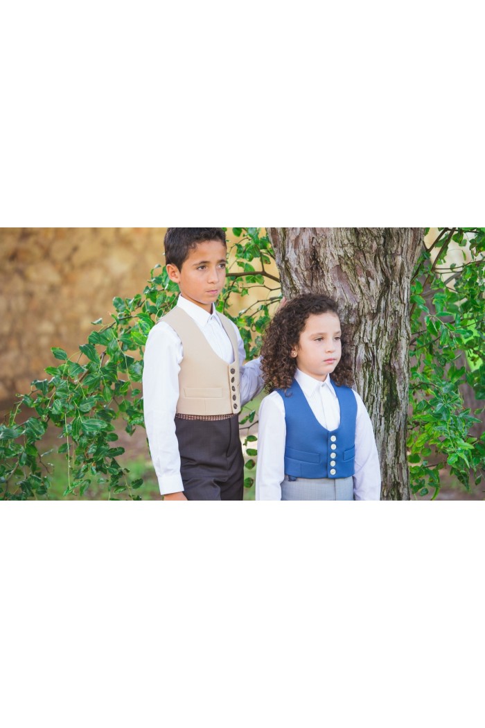Costume andalou - EN STOCK modèle Gilet danseuse flamenco unicolore - Kids Blanc avec fleurs