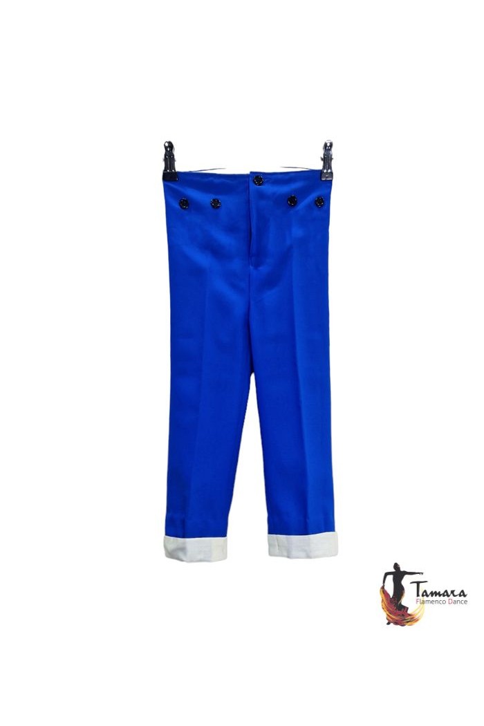  Andalusian costume - IN STOCK model Trousers one color - With Turn-up Children Light Blue