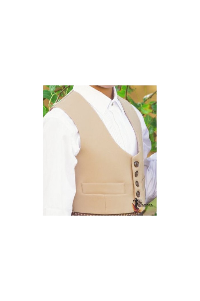  Andalusian costume - IN STOCK model Country waistcoat bailaor flamenco one colour - Kids White with flowers