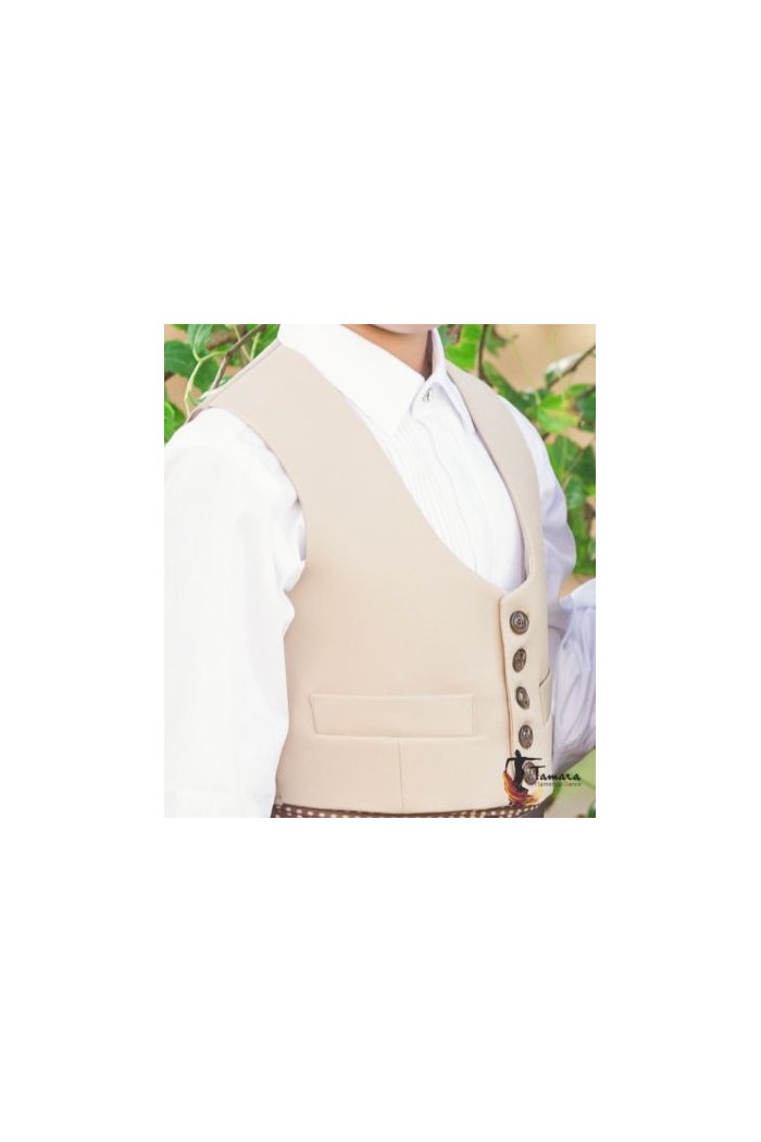 Costume andalou - EN STOCK modèle Gilet danseuse flamenco unicolore - Kids Blanc avec fleurs