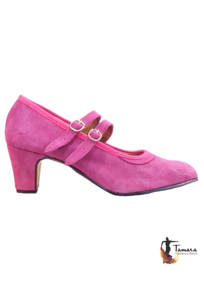 Chaussures de flamenco pour la pratique modèle Chaussures de flamenco Semi-professionnelle basique Fushia