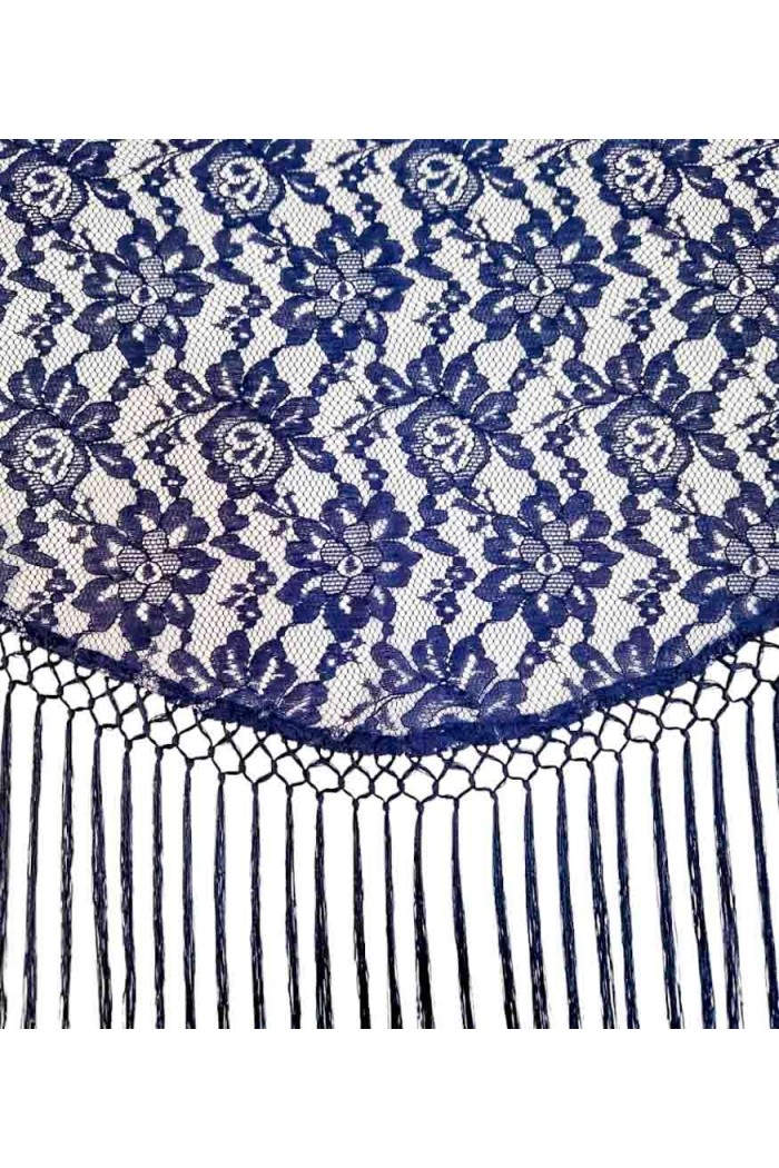 Châle foire uni/imprimé/lacé modèle Châle Femme - Dentelle Bleu marine