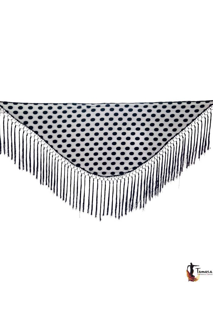  Fair shawl Plain/printed/lace shawl model Woman Shawl - Polka dots Black