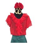 Camisa Blusa flamenca Coral - Talla P (40)