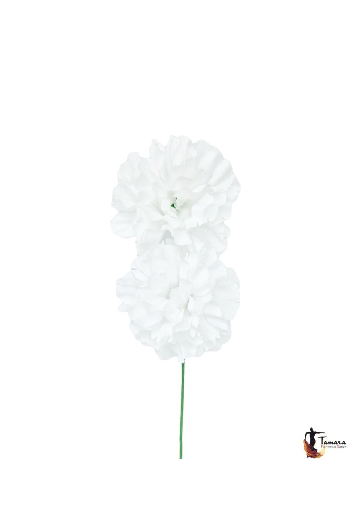  Flowers - Flamenco model Couple of carnations White