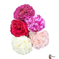 Fleurs de flamenco (pour cheveux) modèle Fleur Flamenca Pivoine - 12 cm Rouge