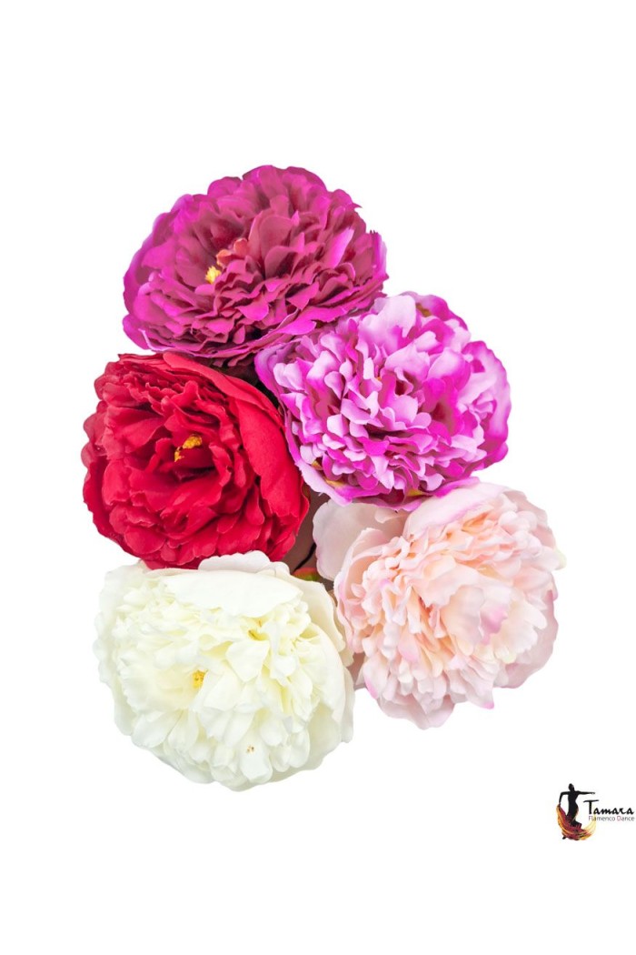 Fleurs de flamenco (pour cheveux) modèle Fleur Flamenca Pivoine - 12 cm Fushia