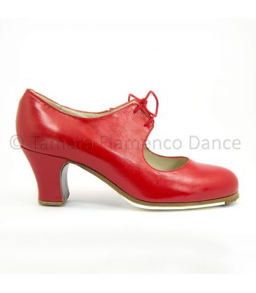 flamenco shoes professional for woman - Begoña Cervera - Cordonera red leather