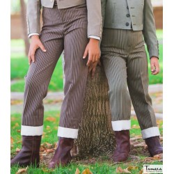 Trajes corto Andaluz - EN STOCK modelo Pantalon Rayas campera - Con Vuelta Adulto Superior R Azul - Rayas Poly