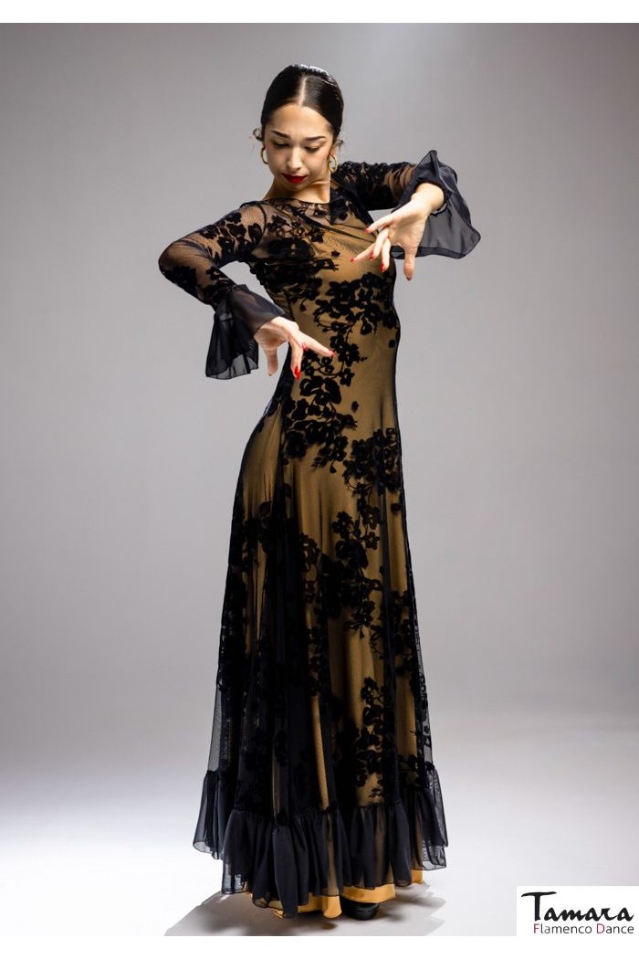 Robes flamenco FEMME modèle Robe Raiz - Tulle extensible et velours 