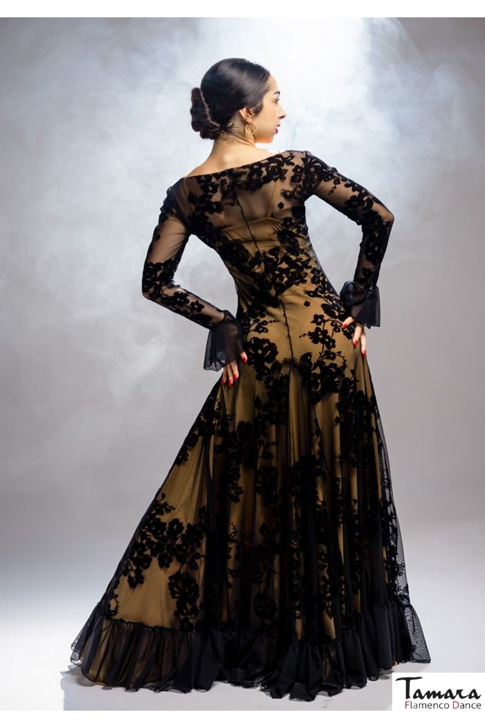 Robes flamenco FEMME modèle Robe Raiz - Tulle extensible et velours 
