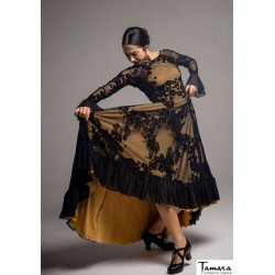 Vestidos flamencos MUJER modelo Sobrevestido Raiz - Tul elástico y terciopelo 
