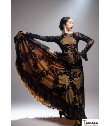 vestidos flamencos mujer bajo pedido - Vestido flamenco Dave Dans - Sobrevestido Raiz - Tul elástico y terciopelo