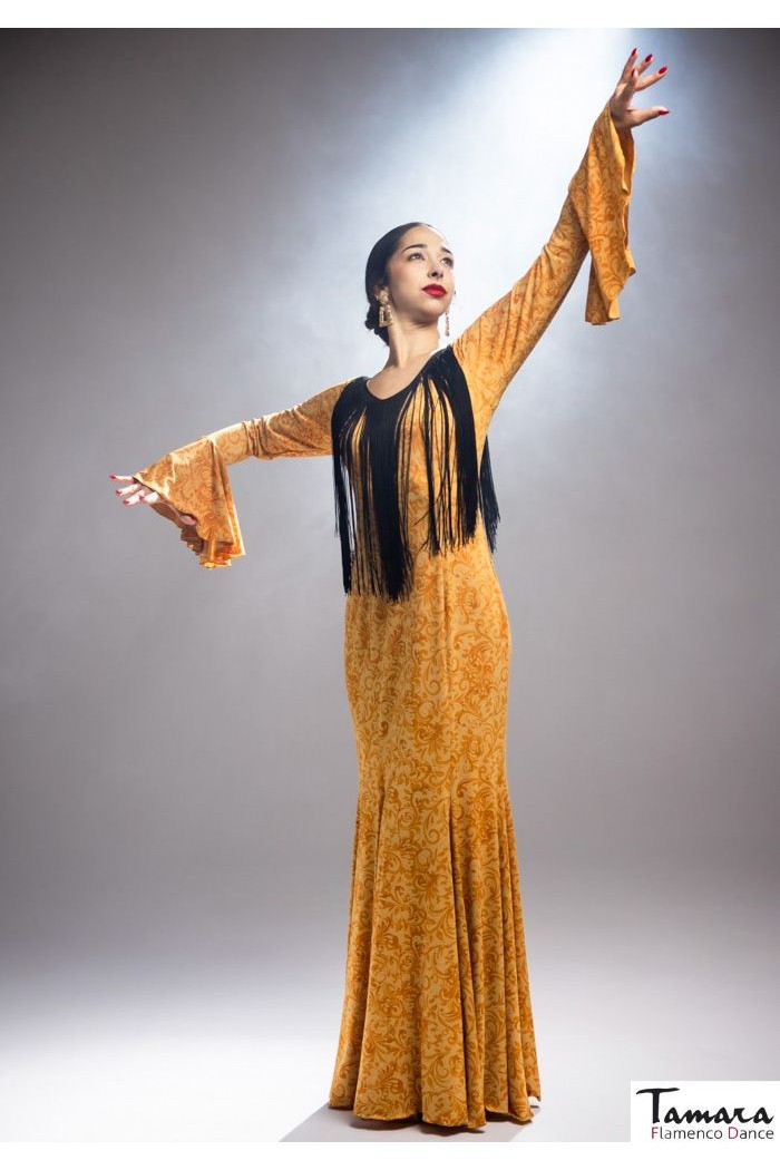 Robes flamenco FEMME modèle Robe flamenco Lei - Tricot élastique Imprimé floral coloré