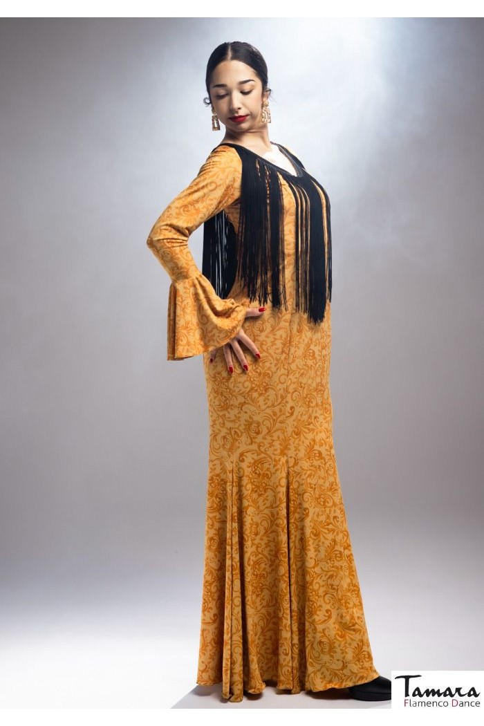 Robes flamenco FEMME modèle Robe flamenco Lei - Tricot élastique Imprimé floral coloré