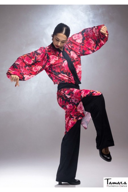  Body/Camiseta flamenca MUJER model Ceniza T-shirt - Elastic knit Black