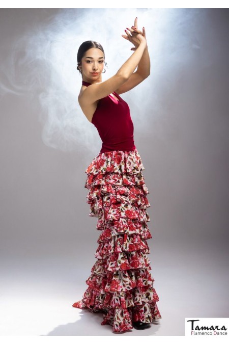 Body/Camiseta flamenca MUJER modelo Camiseta Mostazal - Punto elástico Negro