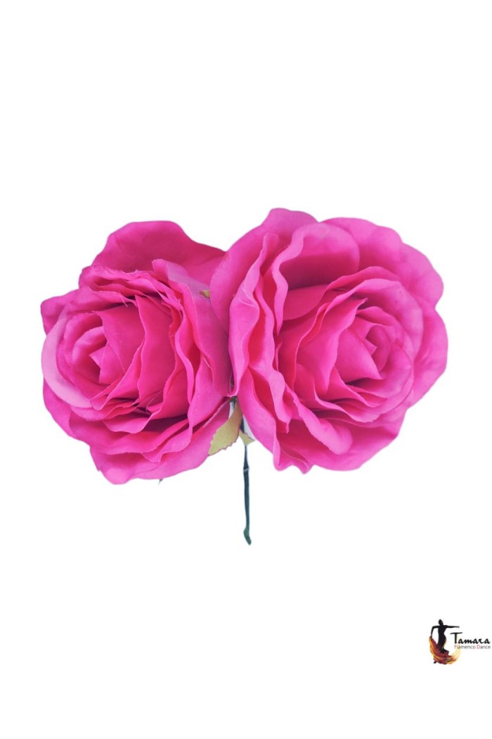 Flores de Flamenca modelo Pareja de Rosas flamencas Fuxia