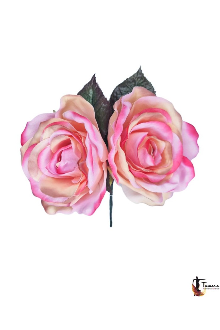 Flores de Flamenca modelo Pareja de Rosas flamencas Rosa