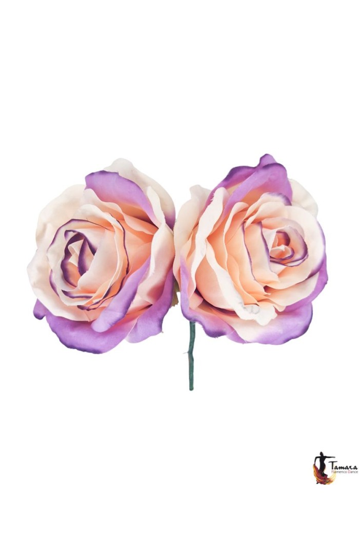 Fleurs de flamenco (pour cheveux) modèle Couple de roses flamenca Mauve