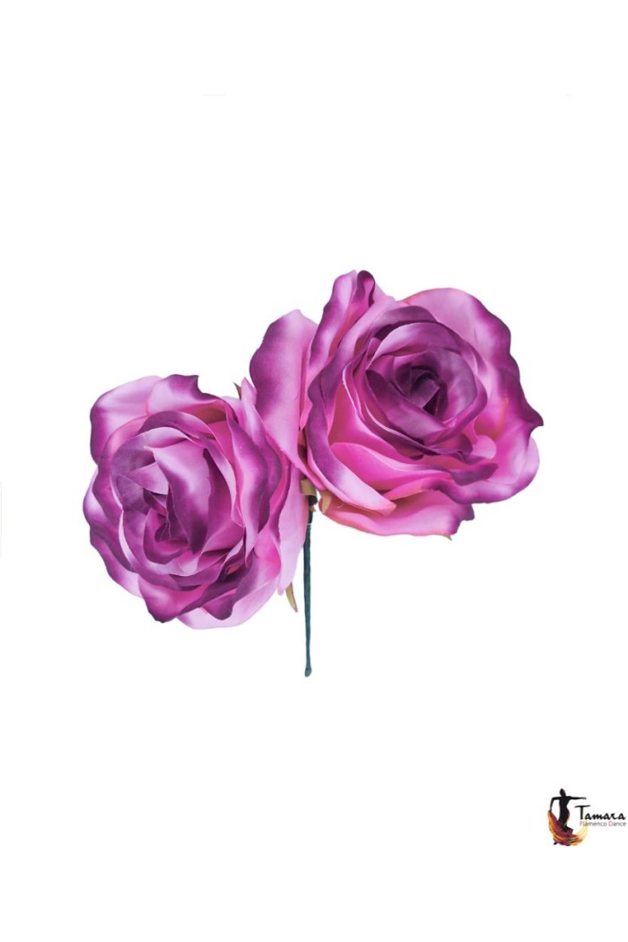 Fleurs de flamenco (pour cheveux) modèle Couple de roses flamenca Cardinal foncé