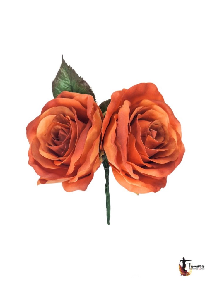 Fleurs de flamenco (pour cheveux) modèle Couple de roses flamenca Cuivre