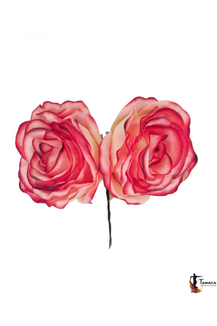  Flowers - Flamenco model Pair of Roses flamenca Coral