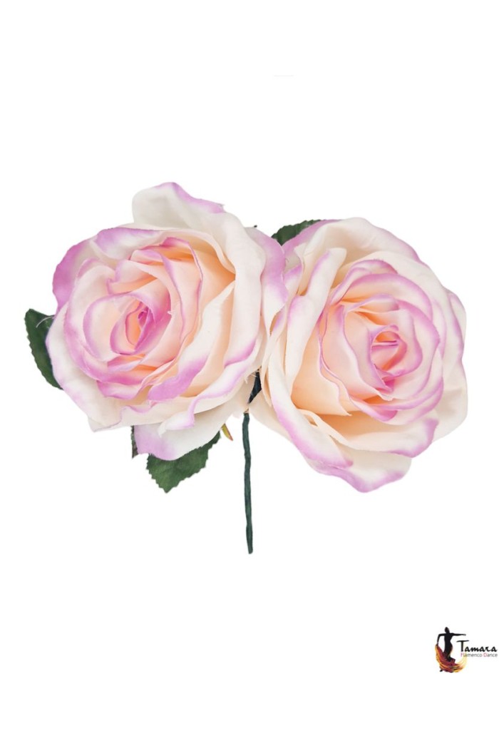 Fleurs de flamenco (pour cheveux) modèle Couple de roses flamenca Couleur cardinal clair