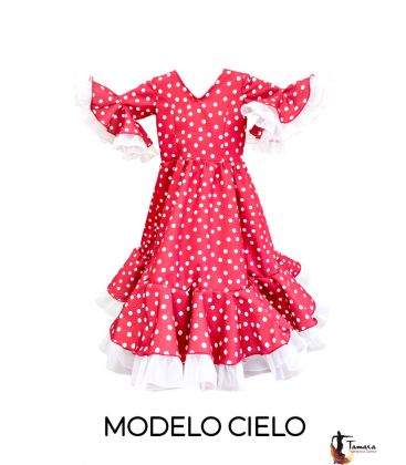 traje de flamenca infantil 2024 bajo pedido - Aires de Feria - Traje de flamenca niña Cielo