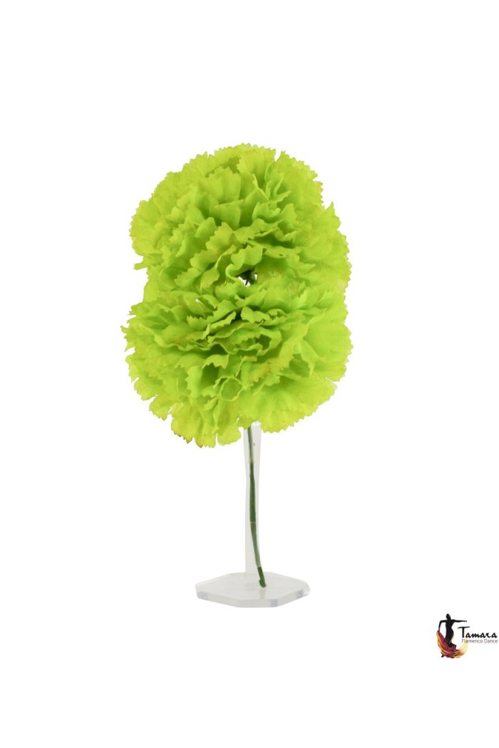 Flores de Flamenca modelo Pareja de Claveles Flamenca Pistacho