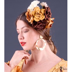 Boucles d'oreilles de flamenco modèle Bagues artisanales en métal doré 