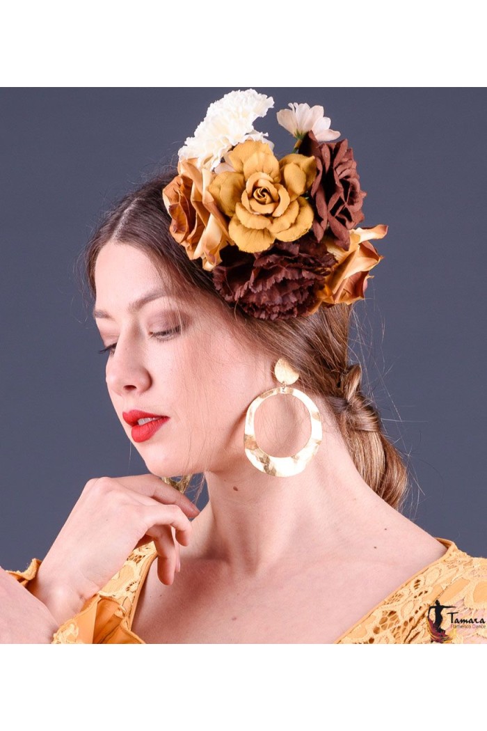  Flamenco earrings model Artisan Gold Plated Metal Rings 