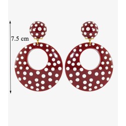 Pendientes de Flamenca modelo Pendientes flamencos - Lunares Blancos 5.5 cm Amarillo