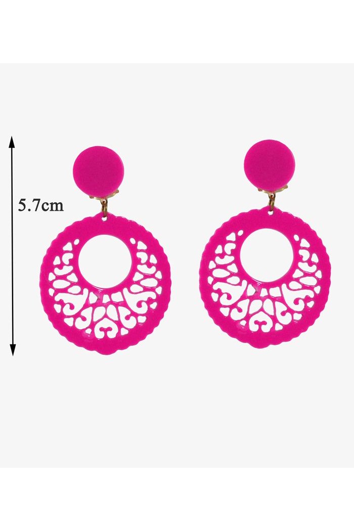  Flamenco earrings model Earrings 5.7 cm Acetate Pink