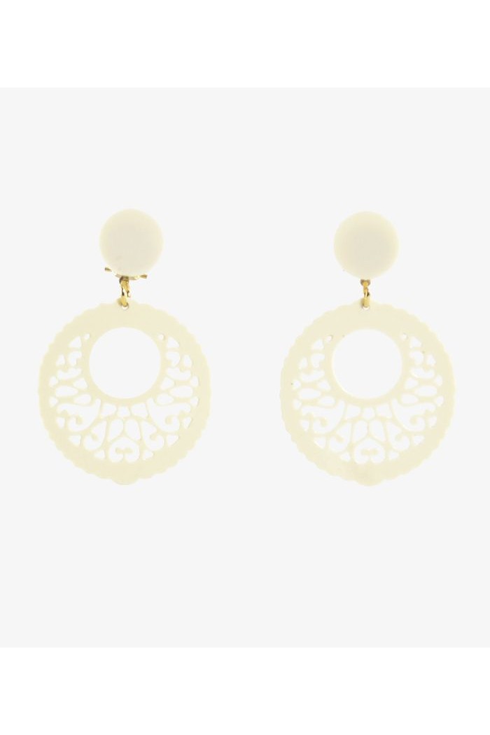 Boucles d'oreilles de flamenco modèle Boucles d'oreilles 5.7 cm Acétate Ivoire