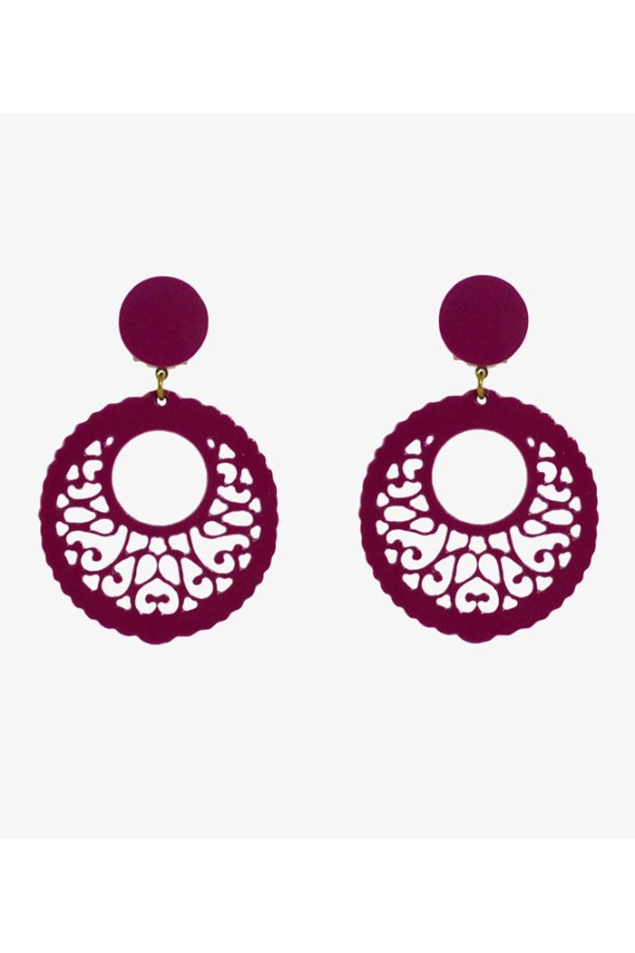  Flamenco earrings model Earrings 5.7 cm Acetate Pink