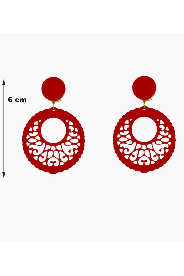 Pendientes de Flamenca modelo Pendientes 5.7 cm Acetato Rosa