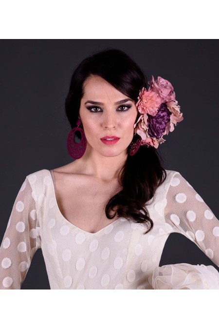 Boucles d'oreilles de flamenco modèle Boucles d'oreilles 8 cm Acétate Fushia