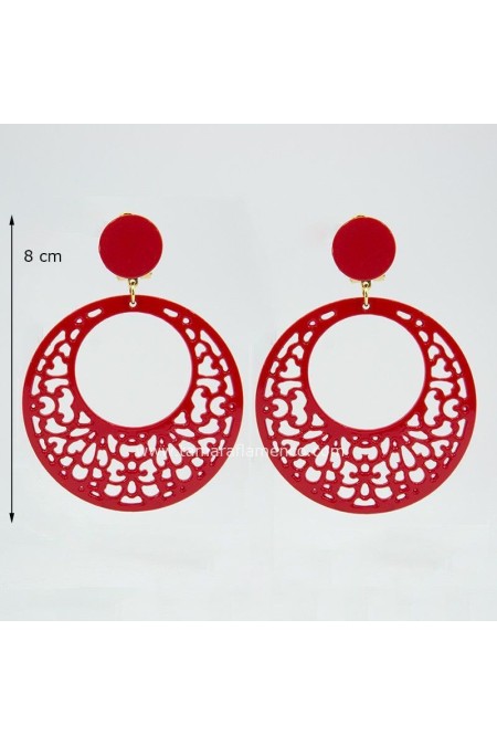 Pendientes de Flamenca modelo Pendientes 8 cm Acetato Fuxia
