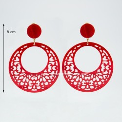 Boucles d'oreilles de flamenco modèle Boucles d'oreilles 8 cm Nacré Nacré classique