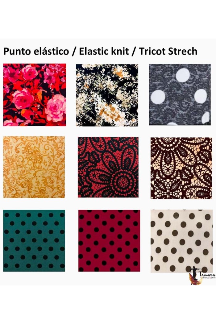 Maillot, body et haut de flamenco FEMME modèle Body Tierra - Tricot élastique Empreinte Imprimé floral coloré