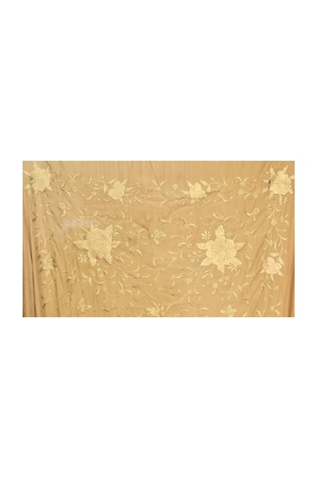  Square Embroidered Manila Shawl model Manila Spring Shawl - Golden Embroidered Gold