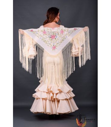 flamenco embroidered shawl by order - - Florencia Shawl - Pink tons Embroidered