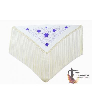 flamenco embroidered shawl by order - - Florencia Shawl - Purple Embroidered