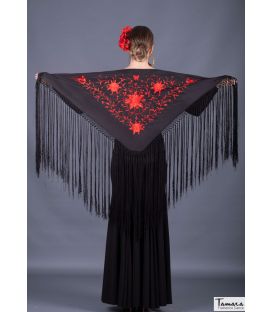 flamenco embroidered shawl by order - - Florencia Shawl - Red Embroidered