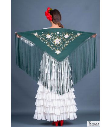 flamenco embroidered shawl by order - - Florencia Shawl - Embroidery Earth and gold