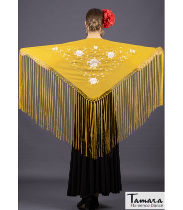 châle brodé flamenco sur demande - - Châle Florencia - Broderie Terre et or