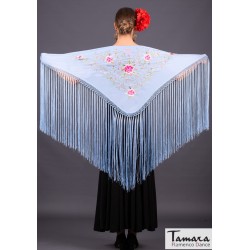 Mantoncillo bordado flamenca modelo Mantoncillo Florencia - Bordado Rosa-Fuxia Negro