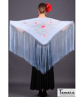 flamenco embroidered shawl by order - - Florencia Shawl - Rose-Pink Embroidered (In Stock)