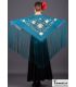 embroidered flamenco shawl in stock - - Florencia Shawl - Embroidery Earth and gold (In Stock)